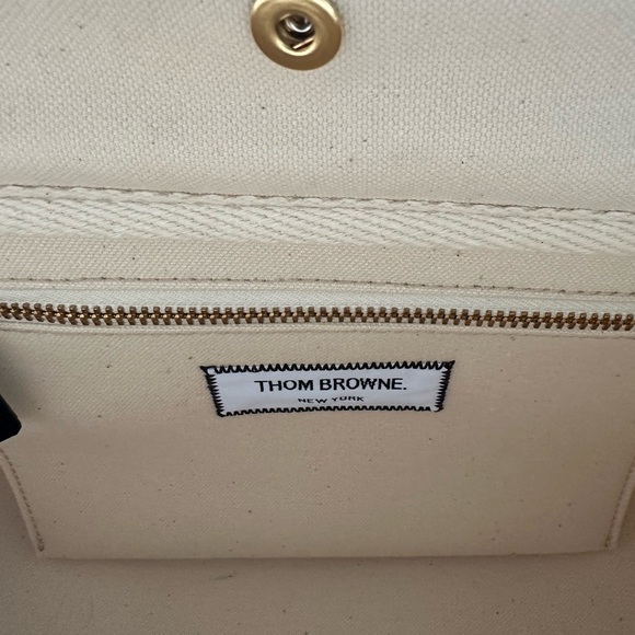 Thom Browne Off-White Small Tote - Picture 7 of 13